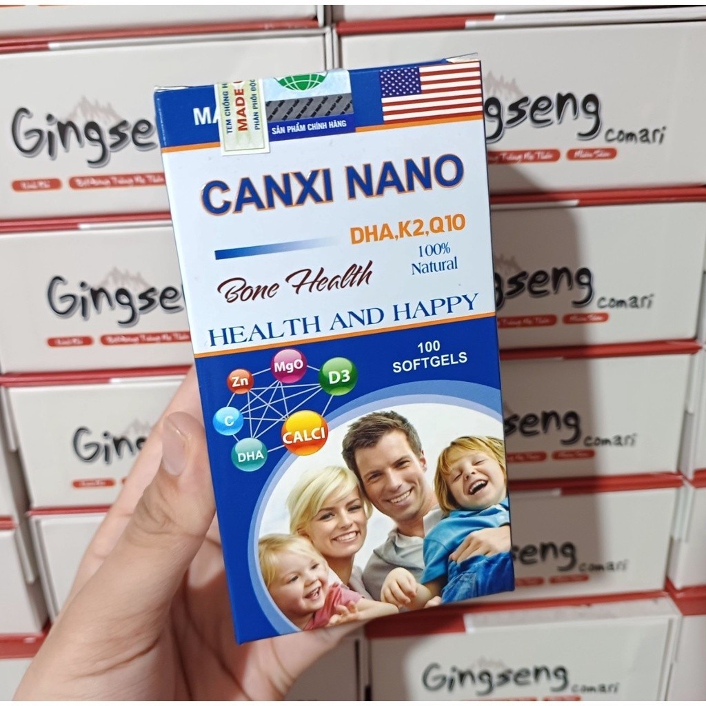 CANXI NANO DHA, K2, Q10, HỖ TRỢ PHÒNG CHỐNG CÒI XƯƠNG, BỔ XUNG CANXI CHO PHỤ NỮ MANG THAI