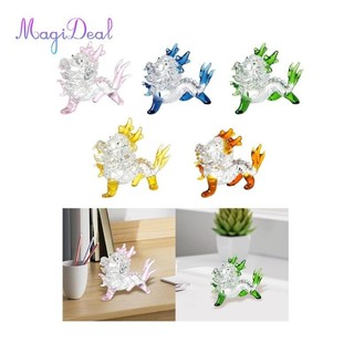 Magideal Thủy Tinh Rồng Tượng Đứng Tượng Rồng Thực Tế Mini Phong Thủy Động Vật