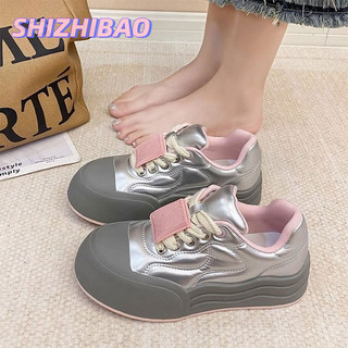 Giày mũi to SHIZHIBAO dành cho nữ, giày trắng đế dày đa năng, giày thể thao hợp thời trang thích hợp