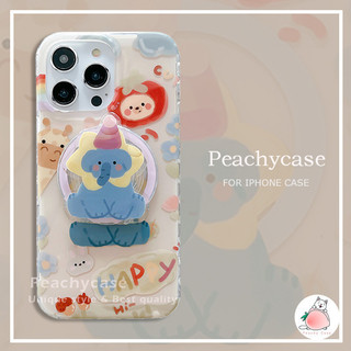 Động Vật Dễ Thương Thỏ Voi Chân Đế Từ Tính Sạc Không Dây Ốp lưng Tương Thích Cho iPhone 15 14 13 12 Pro Max IMD Ốp Lưng Chống Sốc