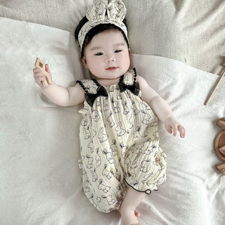 Bộ áo liền quần cho bé Bộ áo liền quần Cotton gạc mỏng Phong cách bé gái Jumpsuit bé gái Bộ áo liền quần bé gái Quần áo mùa hè Bộ áo liền quần bé gái Bộ áo liền quần bé gái sơ sinh Váy mùa hè cho bé gái Bộ áo liền quần công chúa 1 tuổi