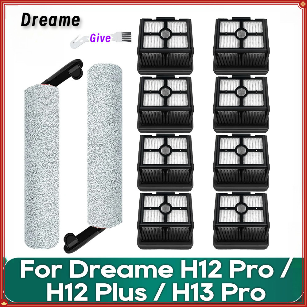 Tương Thích Cho Dreame H12 Pro / H12 Plus / H13 Pro Bàn Chải Con Lăn Mềm Bộ Lọc Hepa Phụ Kiện Thay T