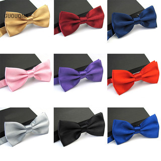 Guouqna nam sa bowtie cổ điển tiệc cưới nơ màu trơn có thể điều chỉnh cà vạt basl