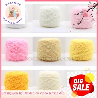 [Giá sỉ ] Len bông xù đan khăn , mũ quần áo cuộn 50g (18k/cuộn)