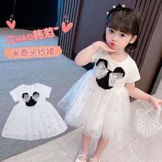  Váy mùa hè cho bé gái Váy mùa hè phong cách mới Váy Cotton nguyên chất phong cách phương Tây Váy công chúa bé gái Váy gạc ngắn tay