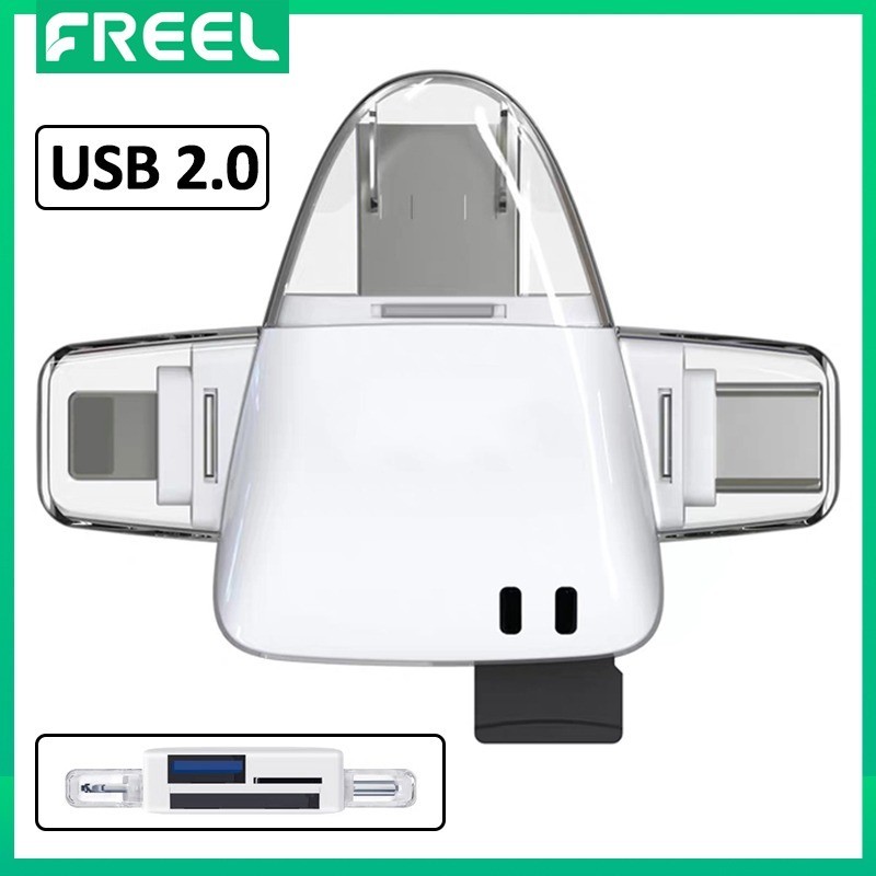 Freel USB Type C Lightning 3 trong 1 cổng sang thẻ TF Thẻ SD và đầu đọc thẻ USB 2.0, bộ chuyển đổi đ