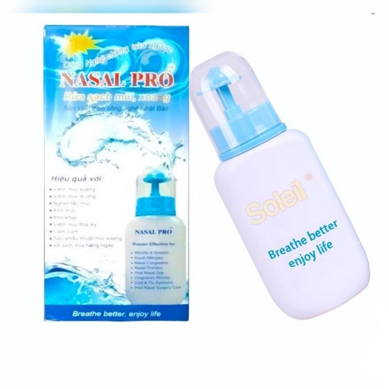Bình rửa mũi Nasal Pro làm sạch hiệu quả dễ dùng cho cả người lớn và trẻ nhỏ vê sinh mũi họng xoang