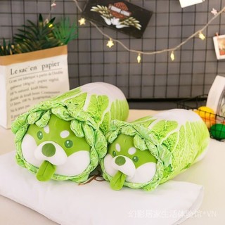 Internet Celebrity Cabbage Dog Doll Doll Cute Puppy Plush Toy Small Dish Dog Sleeping Pillow Girls Gifts WOZV