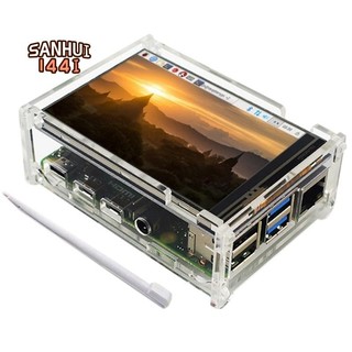 Màn hình hiển thị tiếp xúc 3,5 inch vỏ acrylic có bút tiếp xúc độ phân giải 320x480 cho raspberry pi 4b / 3b +
