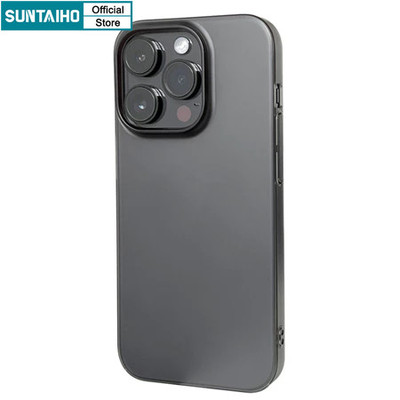 Suntaiho Ốp Lưng iPhone Thời Trang Đen Trong Suốt Matte Vỏ Cao Cấp Ốp điện thoại Silicon Mềm TPU Trong Suốt Cho Iphone 16 15 14 13 12 11 Pro Max IP 7 8 Plus Iphon X Xs XR Xs Max Hàn quốc Ốp Lưng Chống Sốc