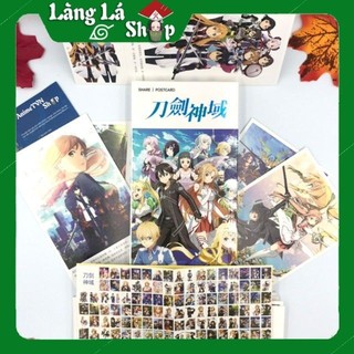 Hộp Postcard Bưu thiếp (Trọn bộ 340 Hình có Sticker) Anime/Manga Sword art Online (SAO)