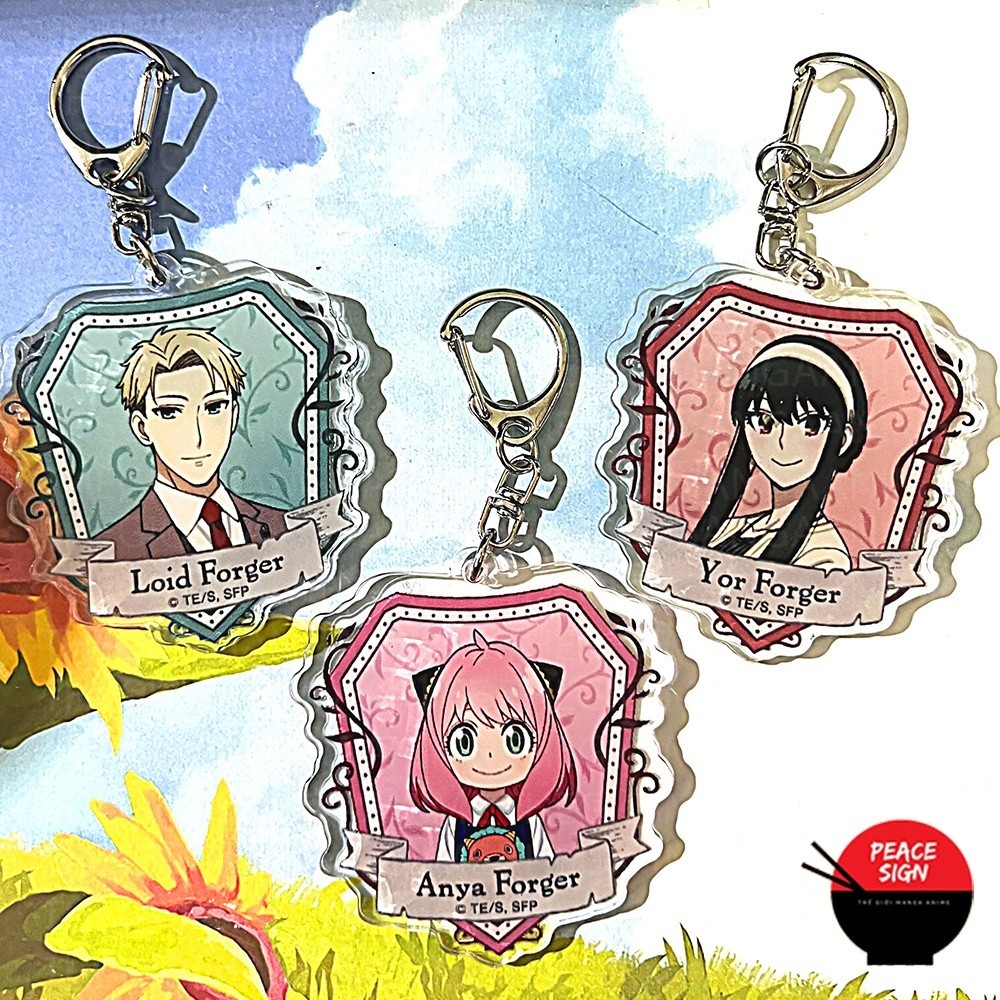 ( Mica trong acrylic ) Móc khóa in hình SPY X FAMILY ver PHU HIỆU GIA ĐÌNH ĐIỆP VIÊN anime chibi xinh xắn