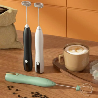 Máy đánh trứng cầm tay sử dụng pin, máy tạo bọt cà phê cầm tay mini, lực mạnh, 2 đầu có thể thay