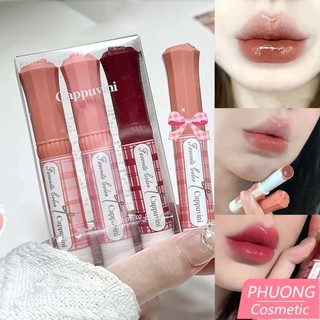 Son kem bóng cappuvini ice cream set 3 cây son tint bền màu lâu trôi