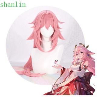Shanlin Yae Miko Cosplay Tóc Giả Chất Lượng Cao Tự Nhiên Giả Nhiệt Độ Cao Sợi Genshin Tác Động Trò Chơi Anime Nhập Vai Tổng Hợp Halloween Trang Phục Tóc Giả
