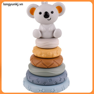 Longyunkj Rainbow Circle Pinch Đồ chơi trẻ em Hình dạng màu học tập cho trẻ sơ sinh