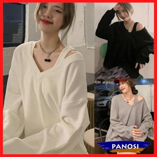 Áo nỉ sweater trễ vai form rộng áo kiểu nữ chất nỉ cotton đẹp áo thun nữ đẹp A128 PANOSI