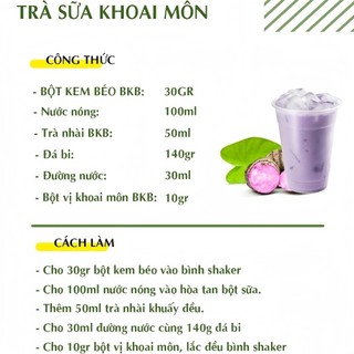 Bột vị pha trà sữa BKB 100g các vị (dâu/sầu riêng/khoai môn/việt quất/socola)