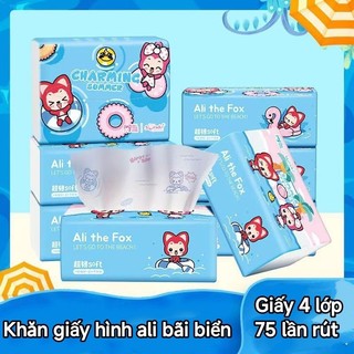 Khăn giấy khô in hình không mùi 3 lớp và 4 lớp giấy