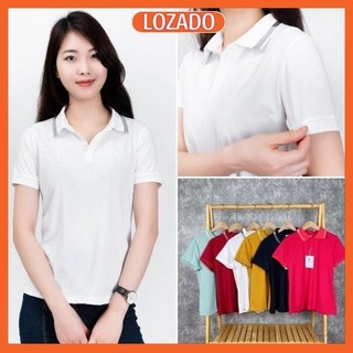 Áo thun polo nữ LOZADO áo phông trơn thiết kế cổ bẻ đứng form dáng đẹp trẻ trung năng động A92