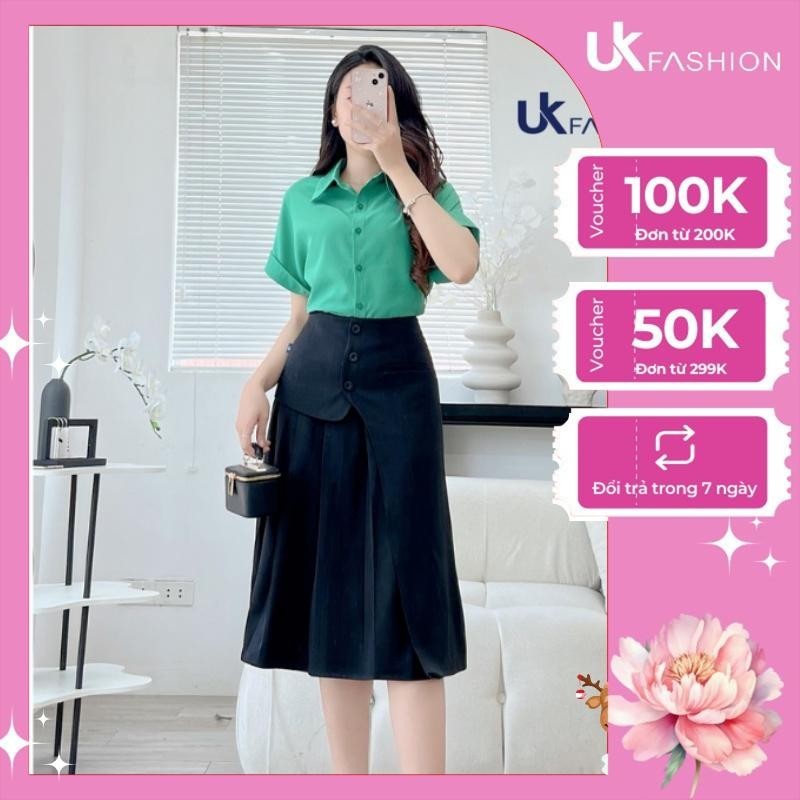 Áo Sơ Mi Nữ UK Fashion Cổ Đức Vai Chờm Chất Vải Mềm Mịn Thoáng Mát Phù Hợp Đi Làm Đi Chơi UKSM2304009