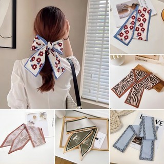 Phong cách hàn quốc hoa lụa khăn retro nơ khăn lụa thời trang cô gái tóc phụ kiện