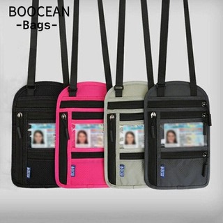 BOOCEAN Rfid Chặn Túi Hộ Chiếu, Chống Thấm Nước Chống Trộm Dây Đựng Thẻ, Nylon Bền Có Dây Đeo Cổ Có Thể Điều Chỉnh Ví Cổ Du Lịch Nam Nữ