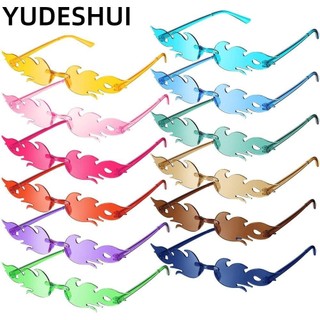 Yudeshui kính mát ngọn lửa mới lạ không vành cosplay kính mắt hình ngọn lửa