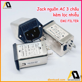 Giắc nguồn AC 3 chấu kèm lọc nguồn chống nhiễu EMI FILTER và cầu chì hàng tháo máy chất lượng cao
