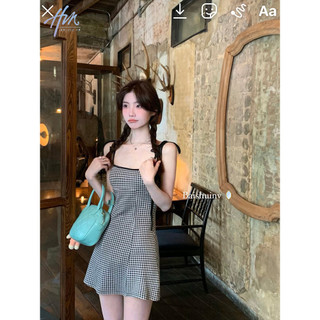 Đầm Sling Checked 2024 Phong Cách Mới