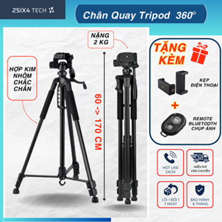 Chân Quay Máy Ảnh Điện Thoại Tripod 360° Hợp Kim Nhôm Chắc Chắn Hỗ Trợ Quay 360° 264 Tech