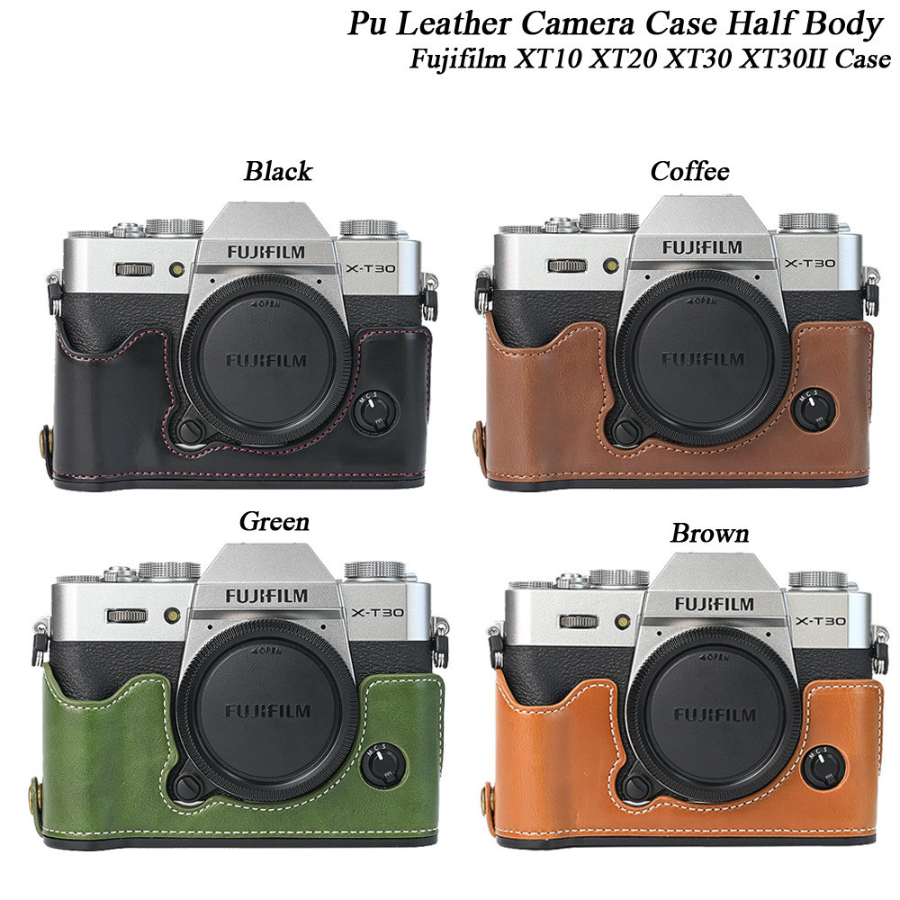 Vỏ máy ảnh bằng da PU Thân nửa túi có dây đeo cổ tay cho Fujifilm XT10 XT20 XT30 XT30II XT30 III