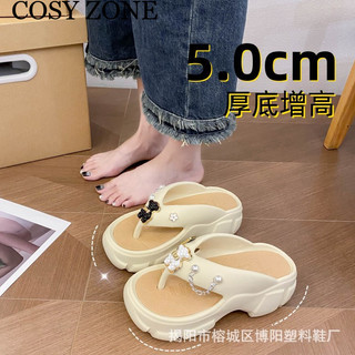 Cosy_Zone  dép cross đế cao 6cm Dép sandal nữ dép đi biển Tiện dụng Đế chống sốc Lót êm ái Chống trơn trượt FBT241059R 11Z240316