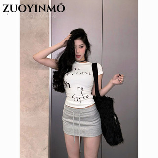 ZUOYINMO áo phông áo thun nữ croptop baby tee Korean Xu hướng Thời trang Comfortable WCS2430H83 12Z240320