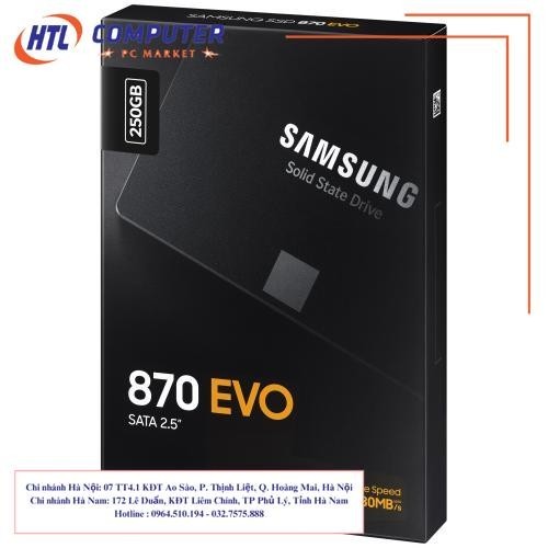 Ổ CỨNG SSD SAMSUNG 870 EVO 250GB, 2.5-INCH SATA III ( MZ-77E250BW ) NK Bảo hành 5 Năm