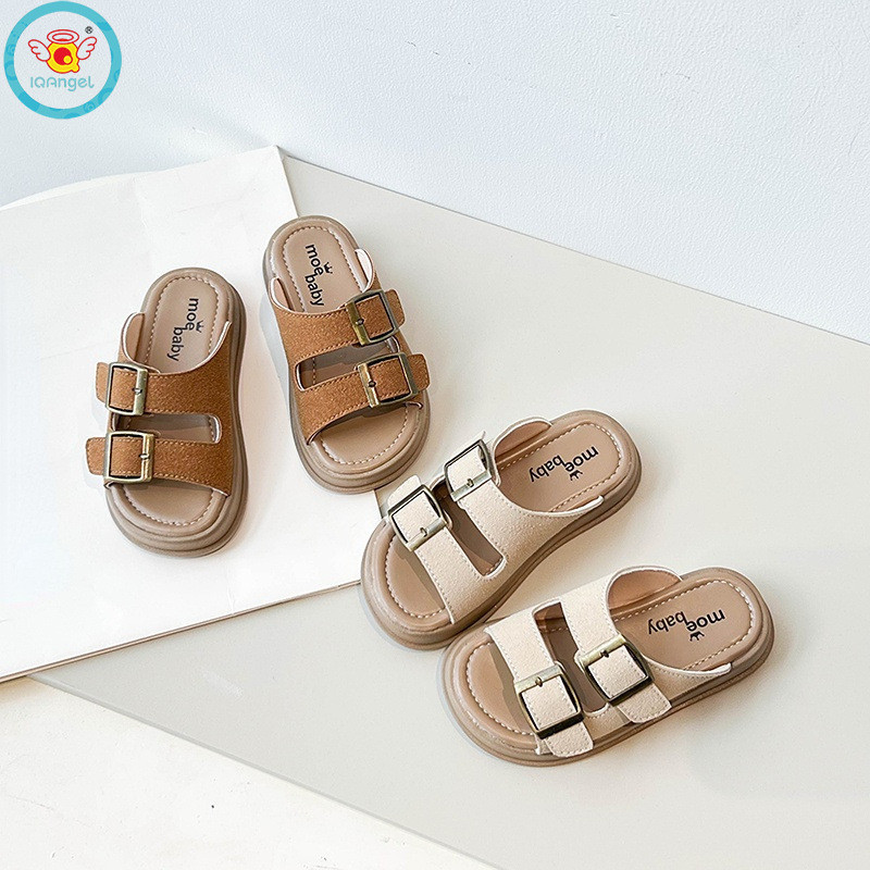 Mùa Hè Khóa Giày Đi Biển Thời Trang Thường Ngày Chéo Sandal Cho Bé Trai Và Bé Gái Mũi Mở Đế Mềm Giày Công Chúa Giày La Mã