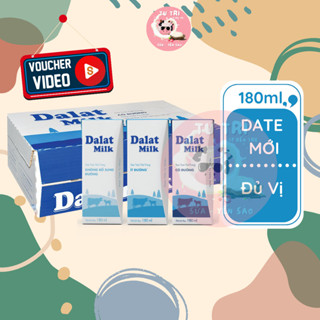 Sữa Dalat Milk 180ml Thùng 48 hộp. Có đường, ít đường, không đường.