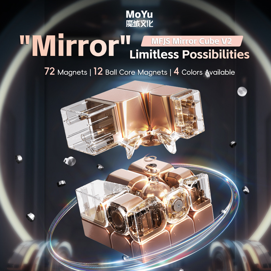 MoYu Mirror Cube V2 3x3 Magnetic Magic Cube Professional Speed Cubes