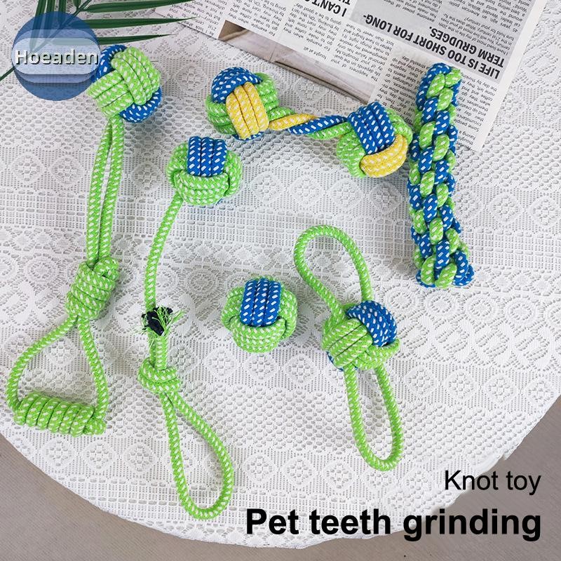 Hoeaden Nibble Pet Puppy Làm sạch răng Nút thắt Dây huấn luyện chó Dây chống sương mù cho thú cưng D
