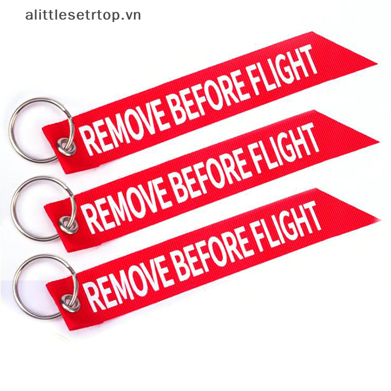 Móc Chìa Khóa Thêu Chữ Remove Before Flight Độc Đáo