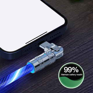 120w USB Cáp Sạc Nhanh Có Đèn LED Cho Thoại IPhone Android Type-C