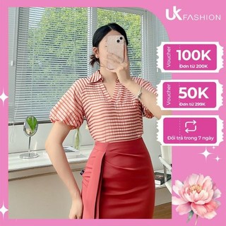 Áo Sơ Mi Kẻ Cổ Đức V UK Fashion Họa Tiết Kẻ Trendy, Chất Liệu Vải Cao Cấp, Mềm Mại, Thoáng Mát UKSM2306005