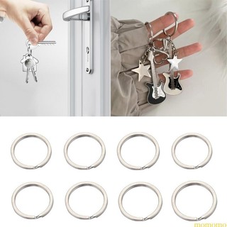 Momo Màu Bạc 10 Chiếc Móc Khóa Chia Số Lượng Lớn Móc Khóa Đôi Móc Khóa Treo Vòng Tròn Chìa Khóa Bằng Thép Không Gỉ Cho Xe Keycha