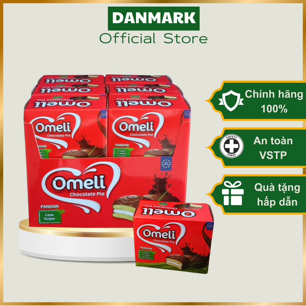 Khay Bánh Lễ Chocolate Pie Omeli Vị Chuối 12 Hộp 50g