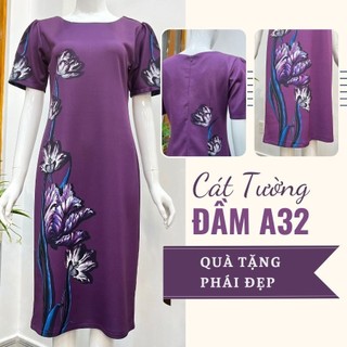 Đầm trung niên nữ  sang trọng mặc hè quà tặng bà, tặng mẹ A32 - Thời trang Cát Tường