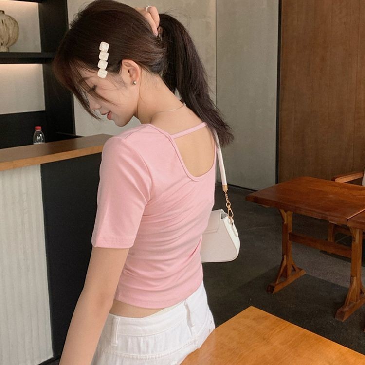 Áo thun nữ ngắn tay hở lưng mùa hè J138