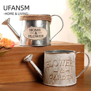 UFANSM Xô hoa Trang trí văn phòng Tấm sắt Bình tưới vườn