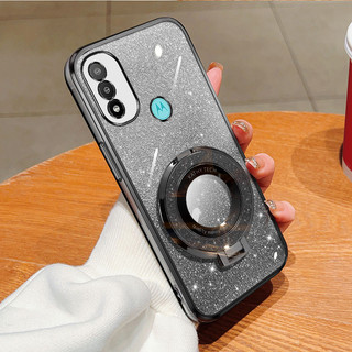 Ốp lưng motorola moto e20 e40 e22 e22i edge 20 edge 30 e6s 2020 giá đỡ hình tròn bột lấp lánh vỏ bảo vệ mềm