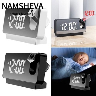 NAMSHEVA Đồng hồ báo thức Phòng ngủ Đồng hồ để bàn Gương Đồng hồ báo thức kỹ thuật số