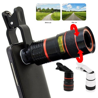 Đa năng 12X Độ rõ nét cao Kính thiên văn Zoom Camera điện thoại Ống kính tele bên ngoài có kẹp